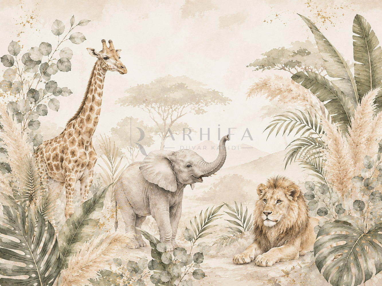 Modern Safari - Çocuk Odası Duvar Kağıdı (SF-001) – görsel 3