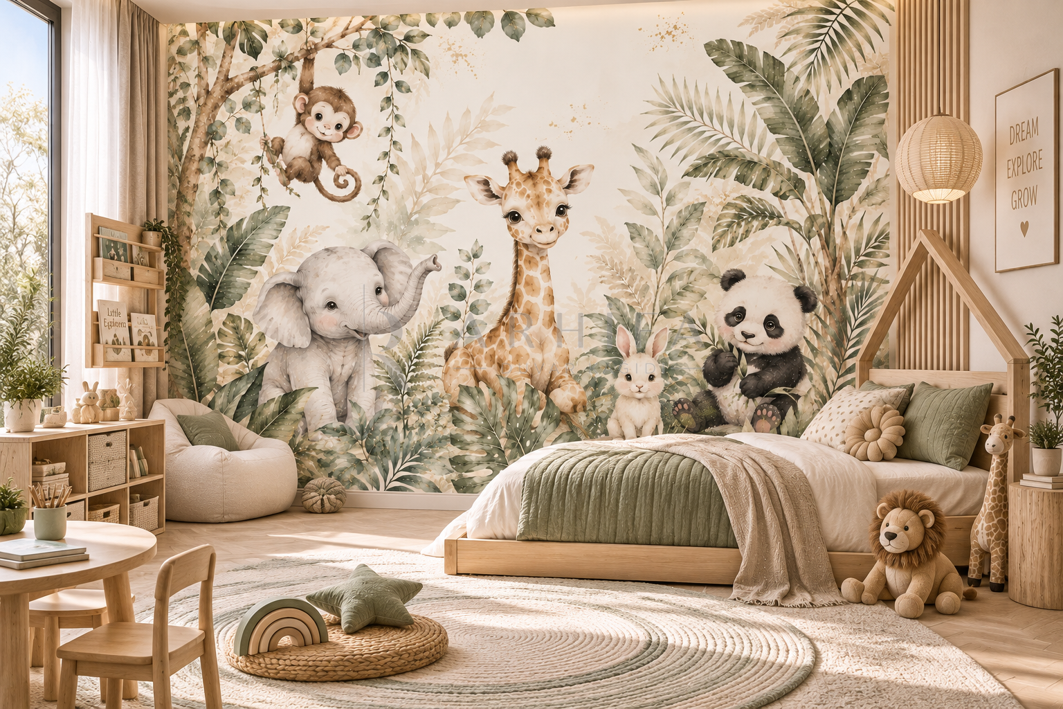 Baby Jungle - Çocuk Odası Duvar Kağıdı (SF-005) görsel
