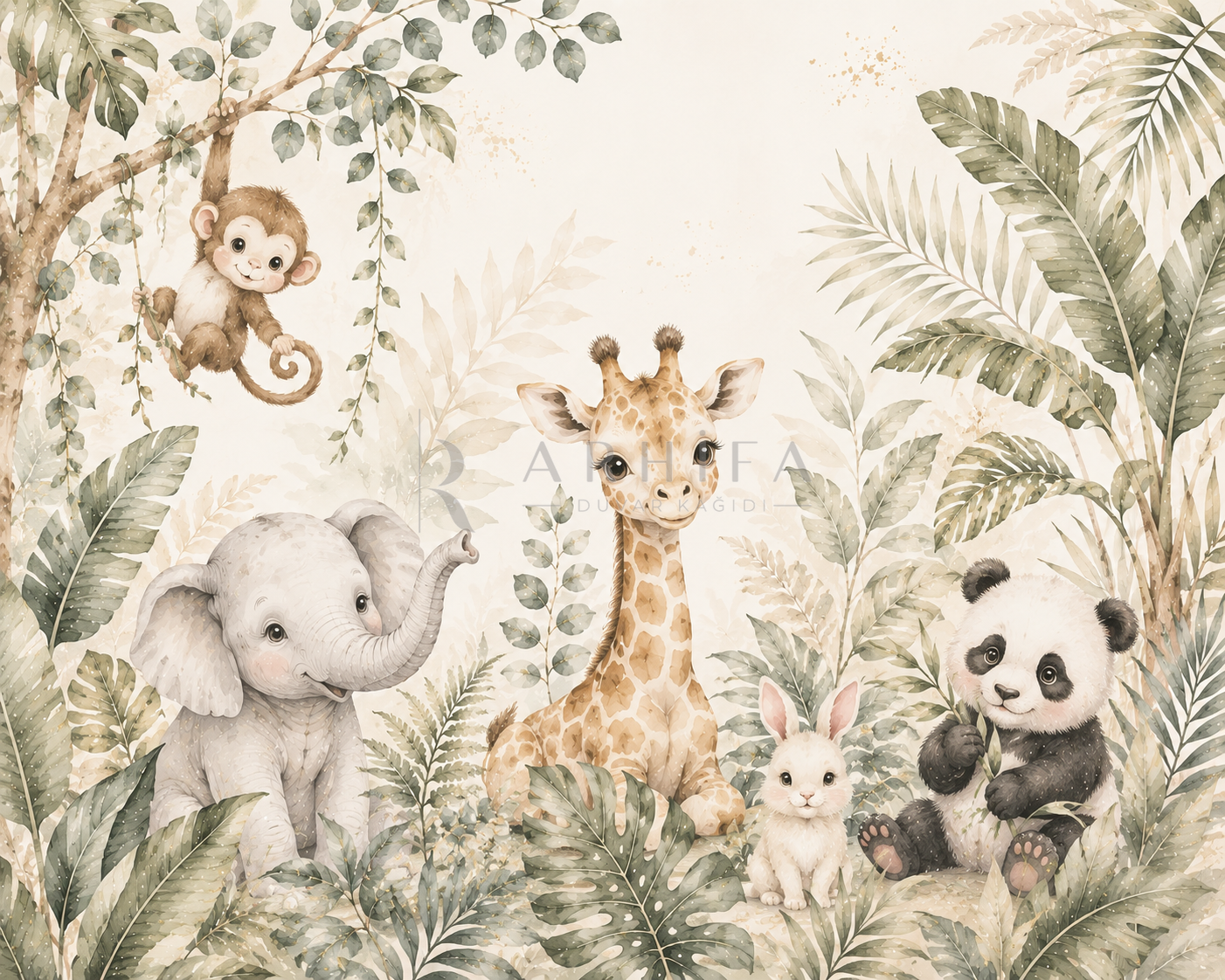 Baby Jungle - Çocuk Odası Duvar Kağıdı (SF-005) – görsel 4