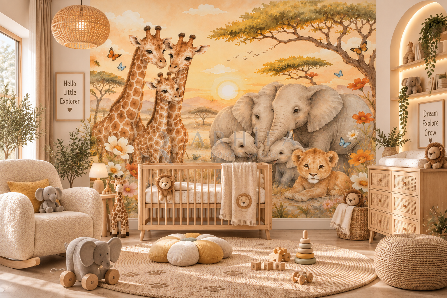 Happy Savannah - Çocuk Odası Duvar Kağıdı (SF-010) görsel