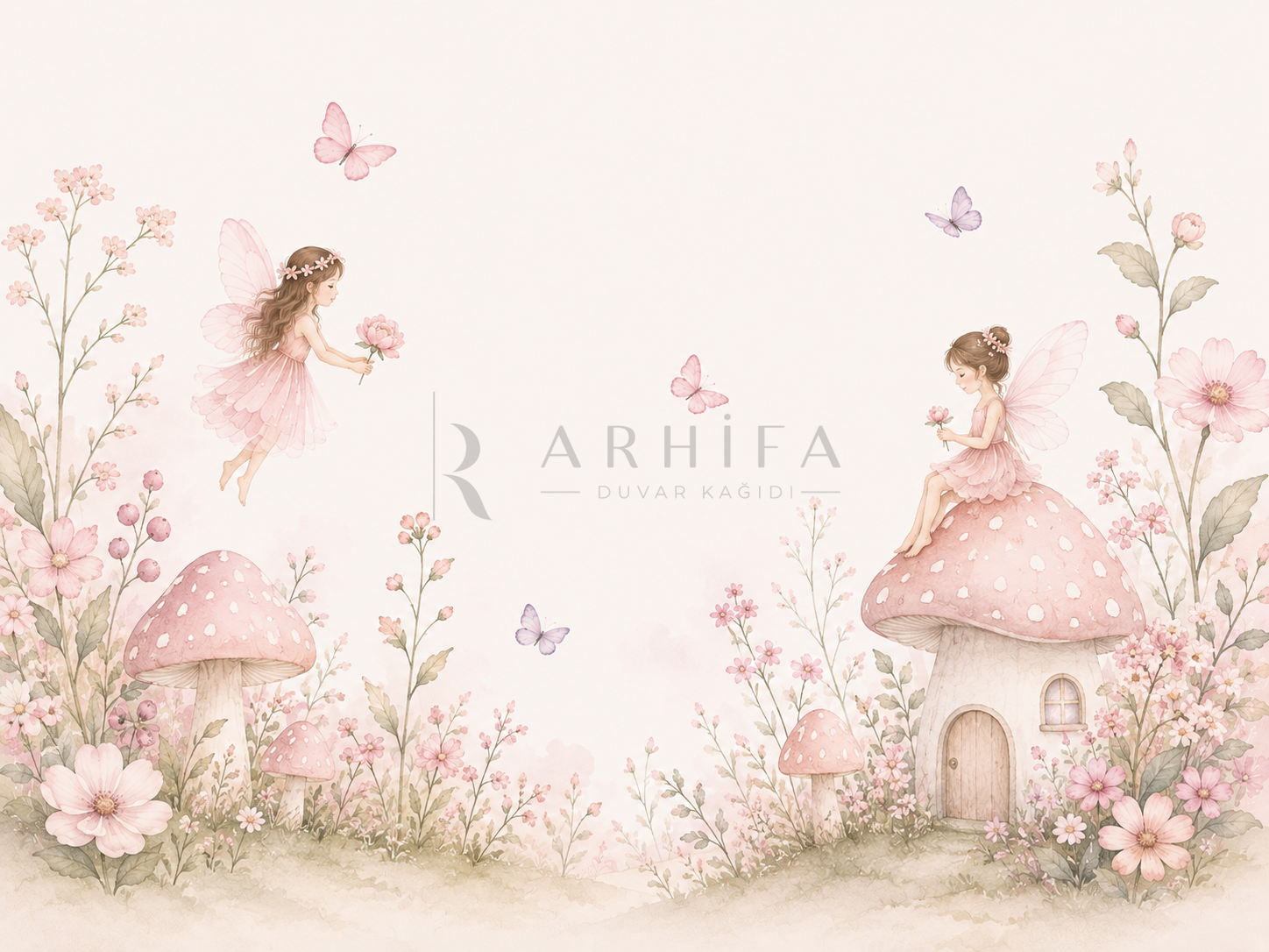 — Pink Fairy Garden Duvar Kağıdı (SFY-004) – görsel 2