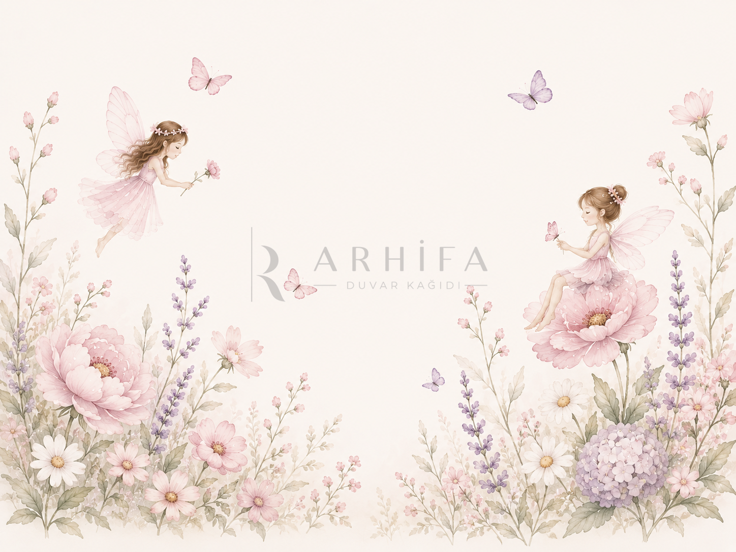 — Fairy & Flowers Duvar Kağıdı (SFY-006) – görsel 2