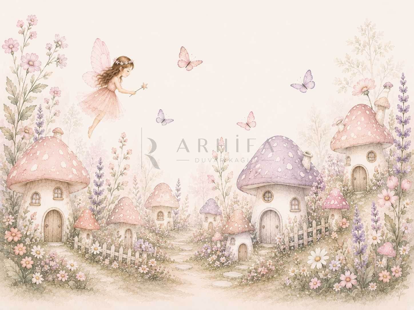 — Soft Mushroom Village Duvar Kağıdı (SFY-008) – görsel 2