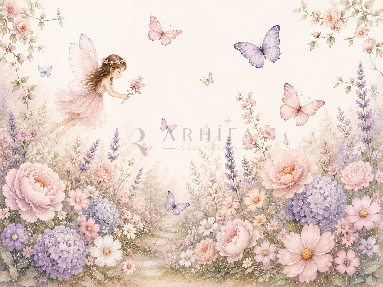 — Dreamy Butterfly Garden Duvar Kağıdı (SFY-010) – görsel 2
