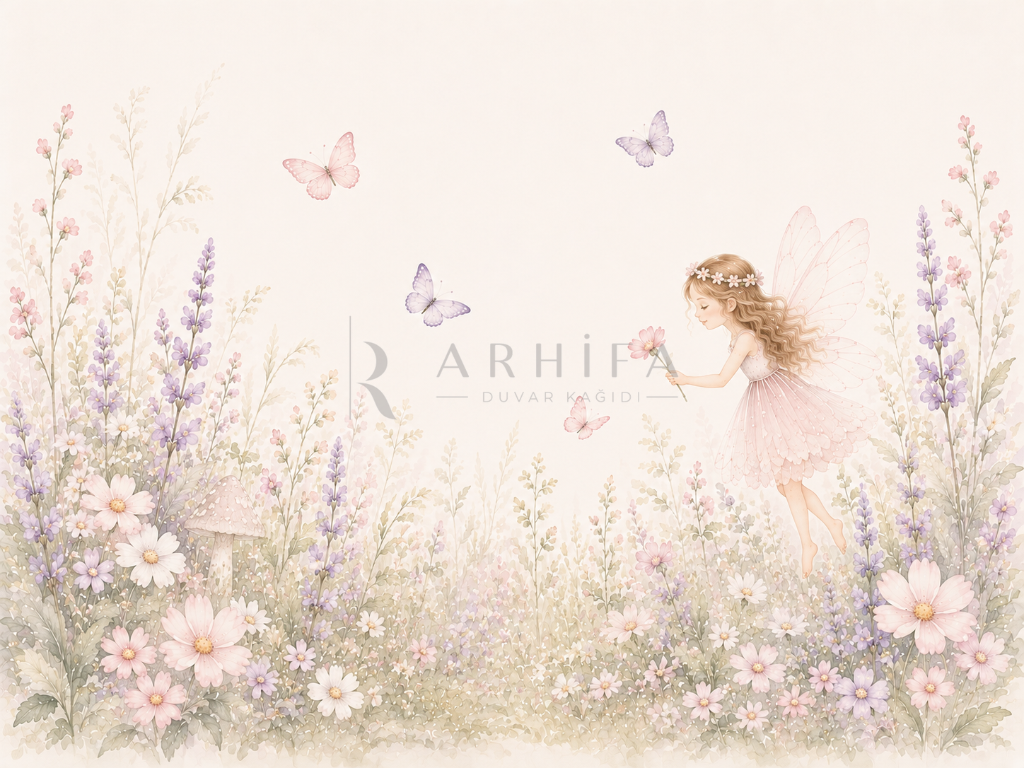 — Pastel Fairy Meadow Duvar Kağıdı (SFY-012) – görsel 2