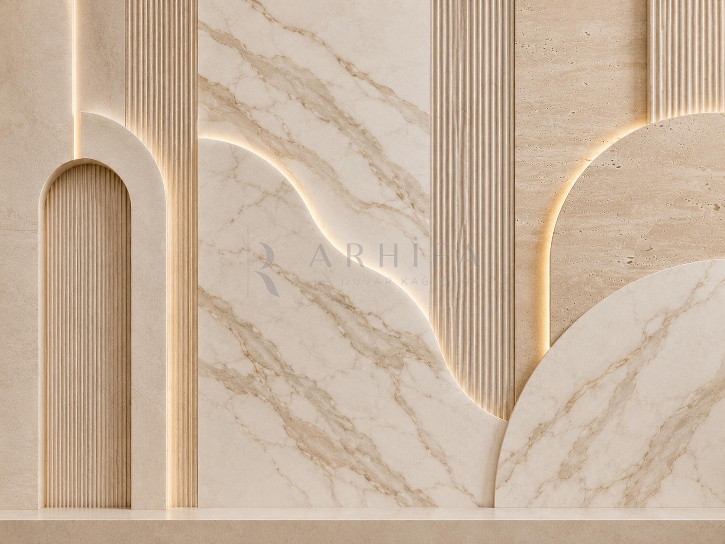 Beige Vein - Özel Tasarım Duvar Kağıdı (SL-003) – görsel 5
