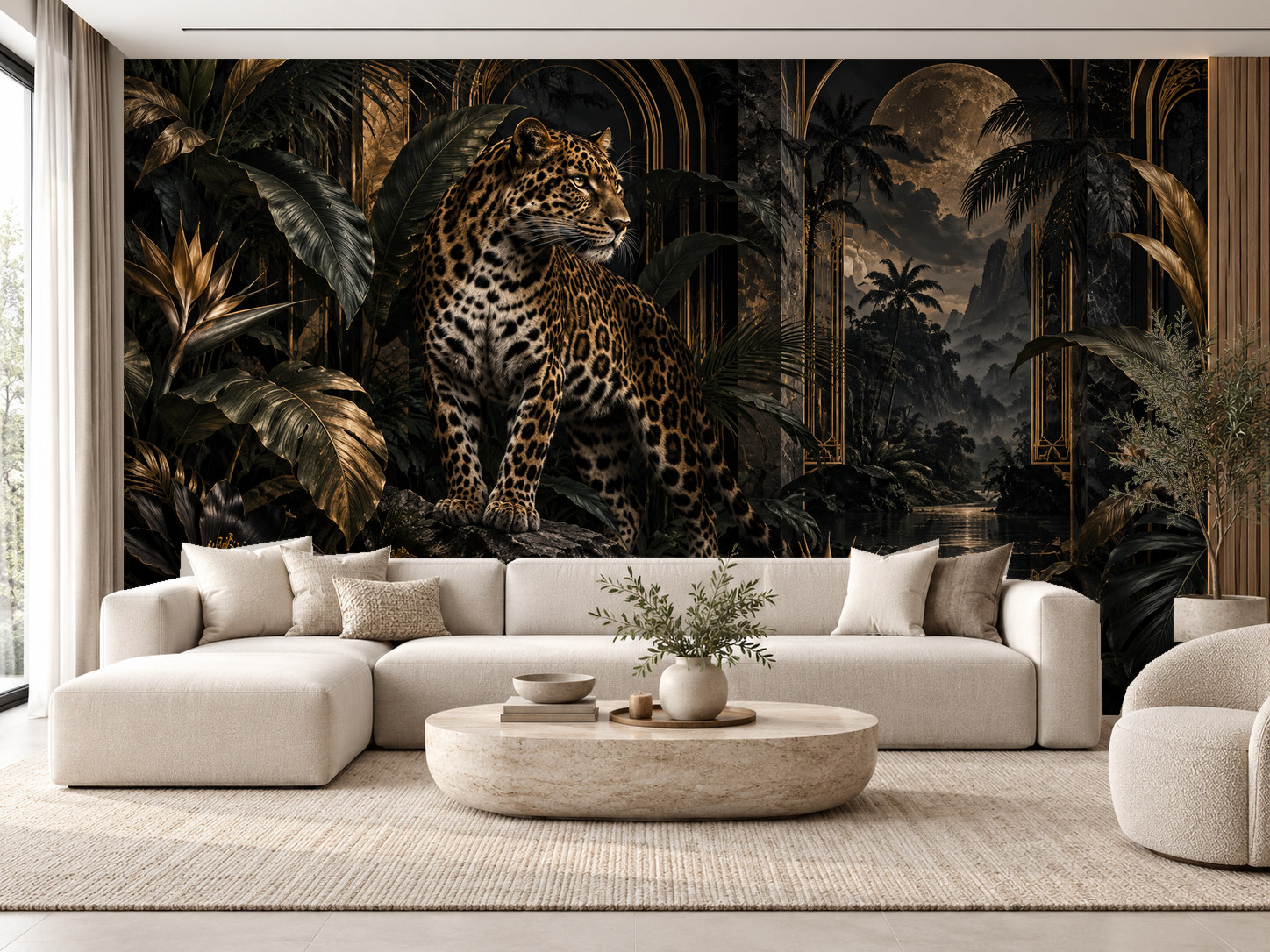 Leopard Noir Duvar Kağıdı (WLC-005A) – görsel 1