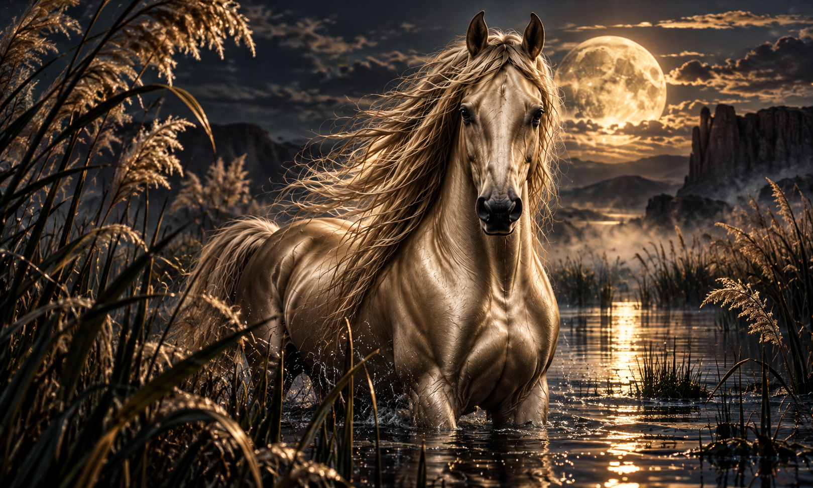 Golden Moonlight Duvar Kağıdı (WS-022) – görsel 2