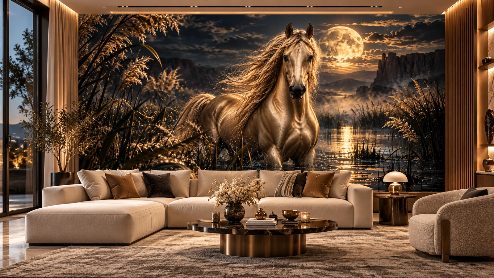Golden Moonlight Duvar Kağıdı (WS-022) – görsel 1