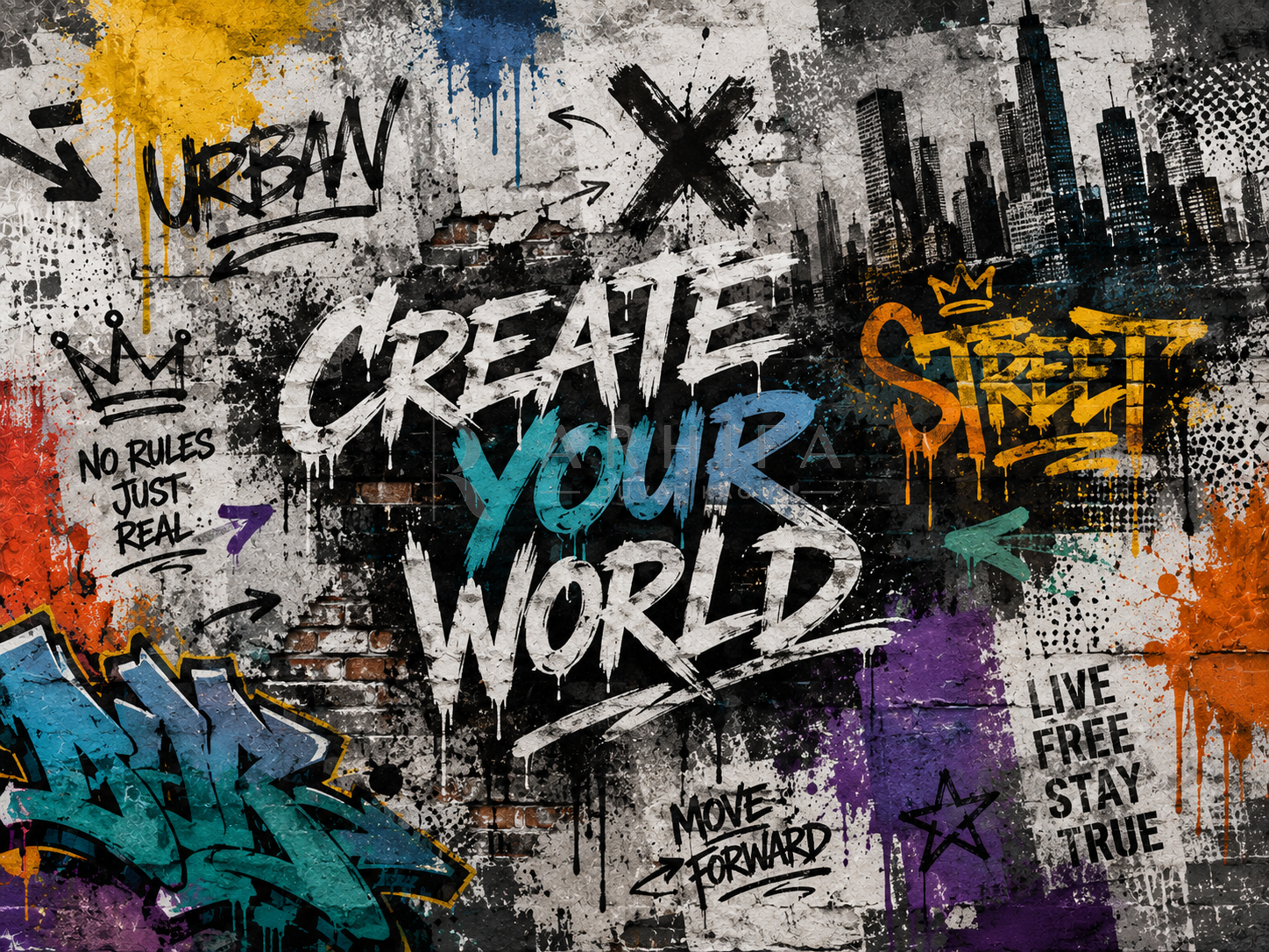 — Urban Graffiti Duvar Kağıdı (TB-010) – görsel 2