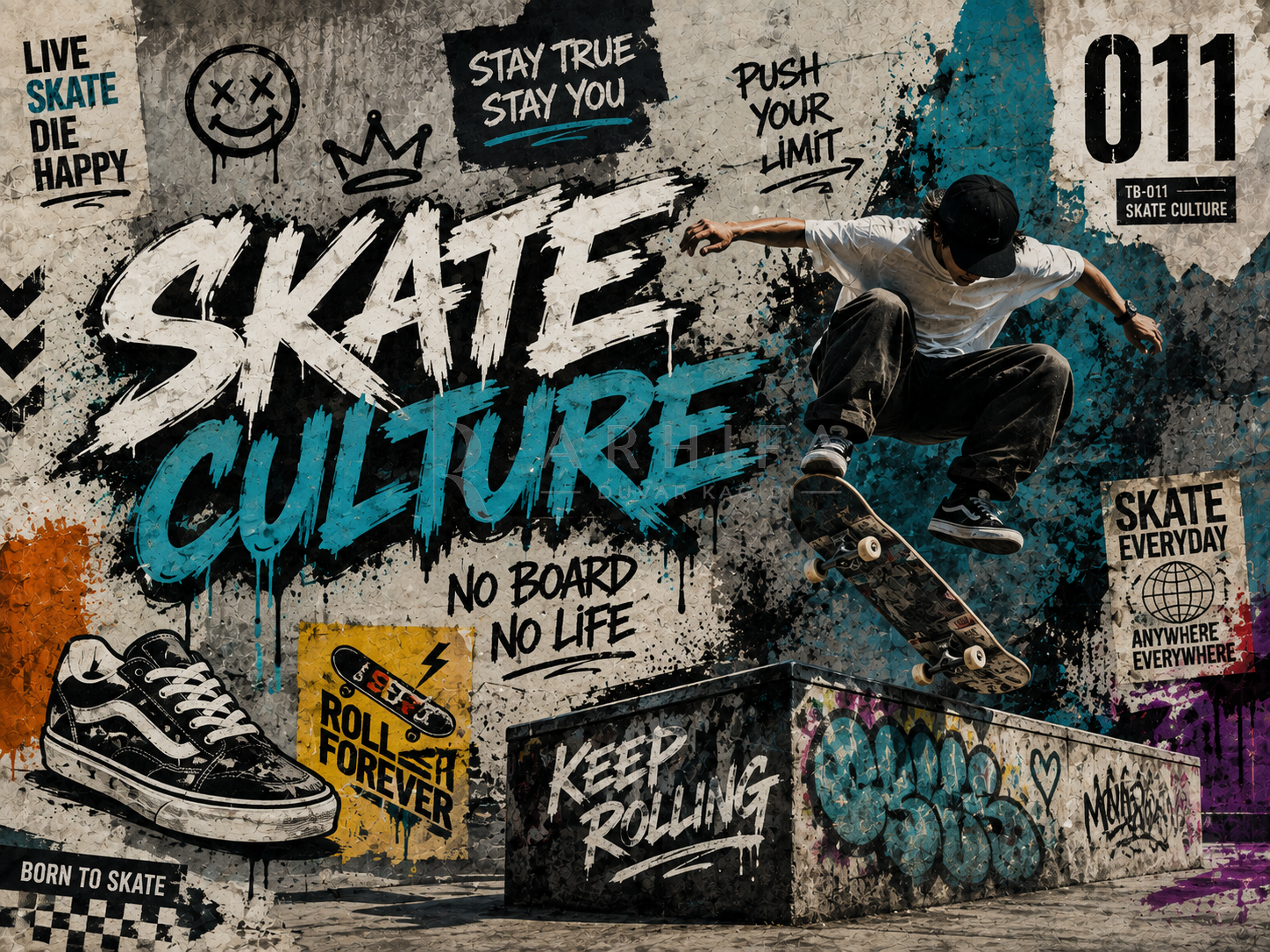 — Skate Culture Duvar Kağıdı (TB-011) – görsel 2