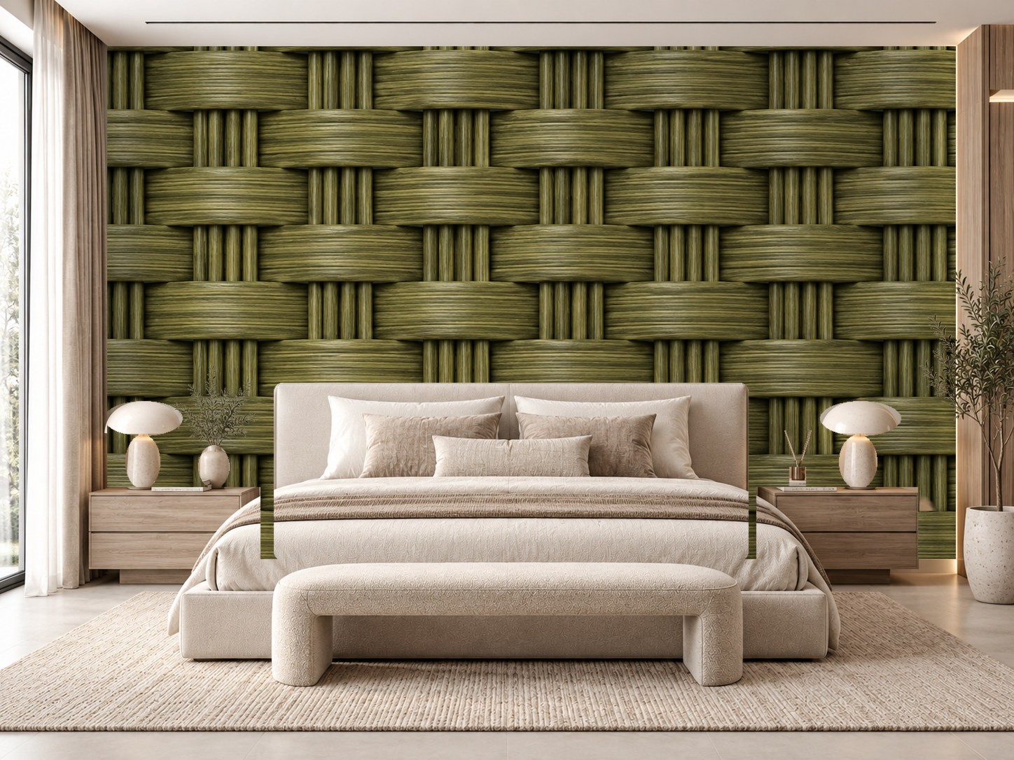 — Olive Rattan Duvar Kağıdı (CW-004)