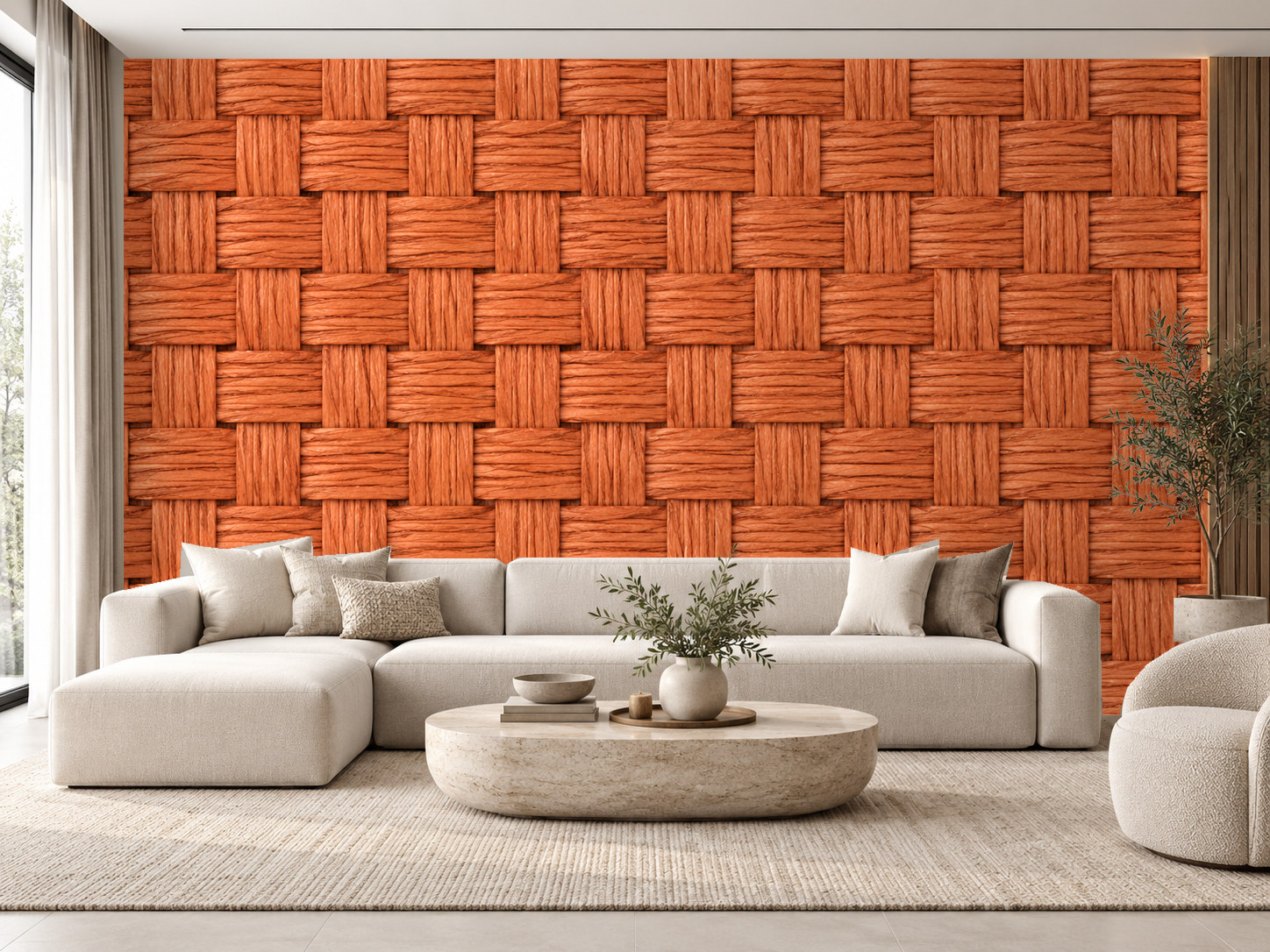 Terracotta Raffia Duvar Kağıdı (CW-020) – görsel 1