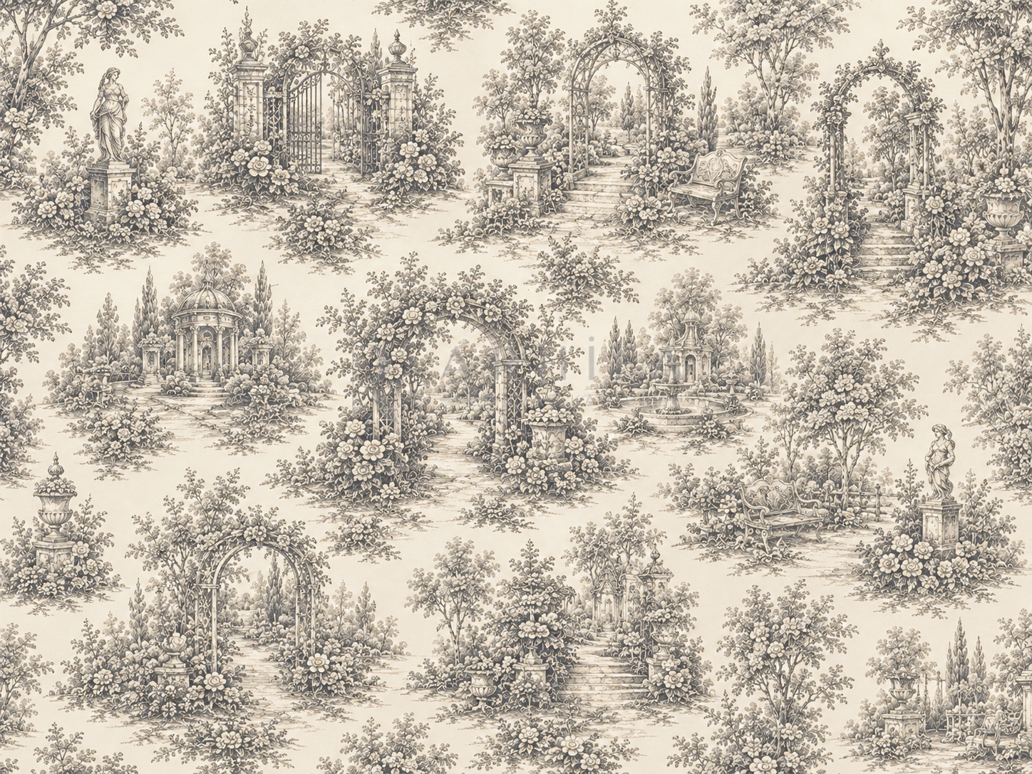— Secret Garden Toile Duvar Kağıdı (TJ-008) – görsel 2