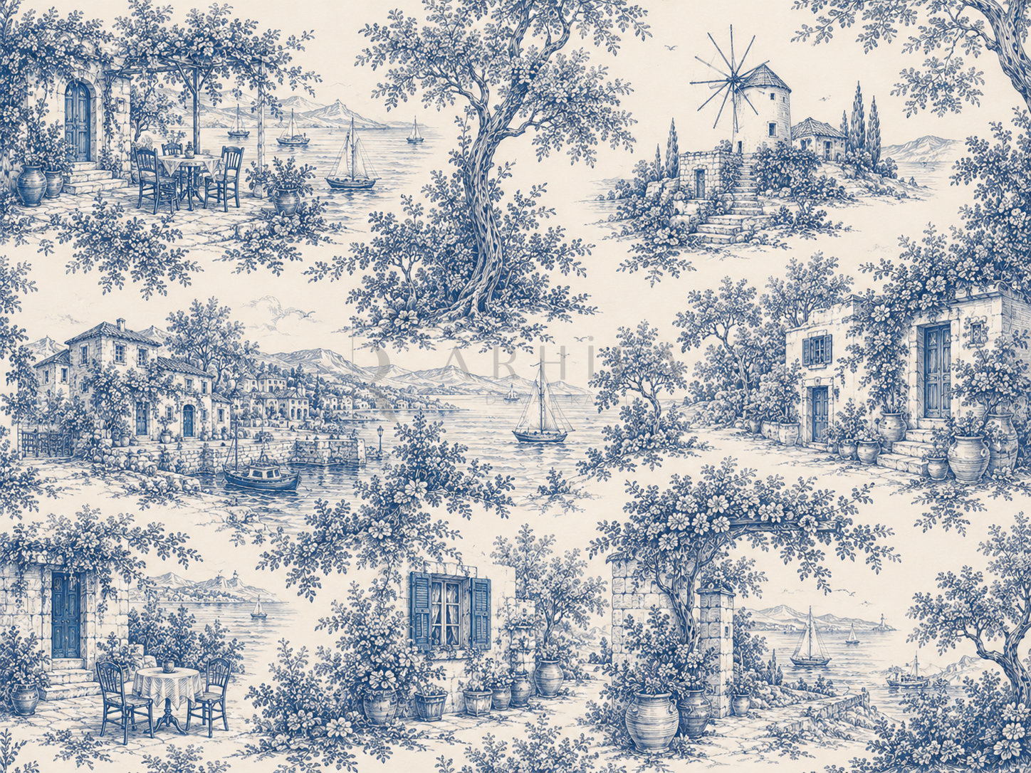 — Aegean Toile Duvar Kağıdı (TJ-014) – görsel 2