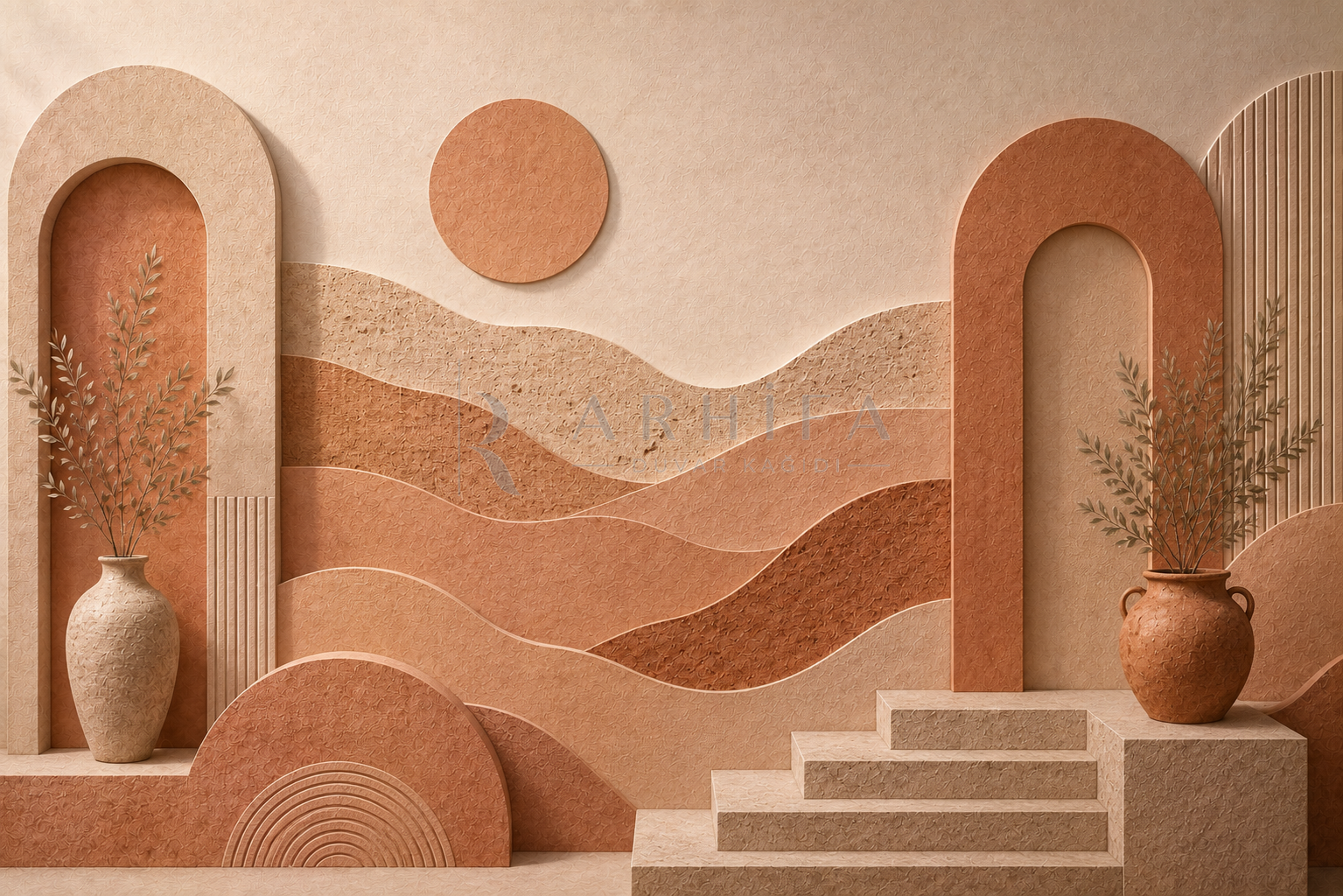 — Terracotta Layers Duvar Kağıdı (TR-002) – görsel 2