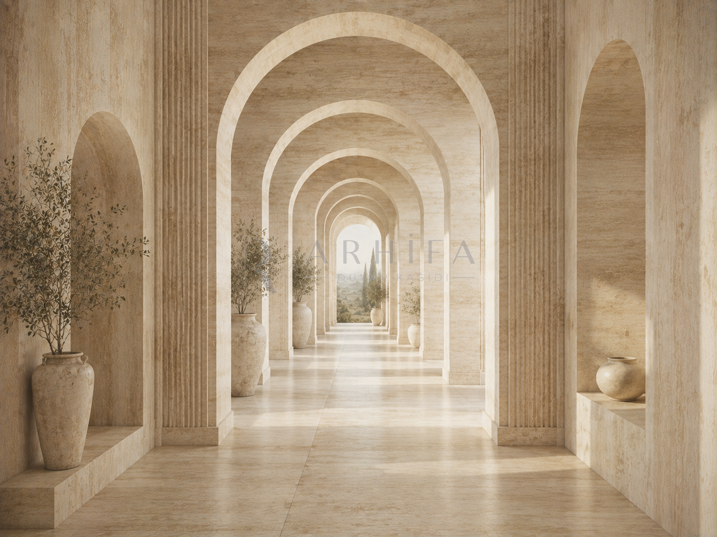 Travertine Arches Duvar Kağıdı (C08-TR-007) – görsel 2