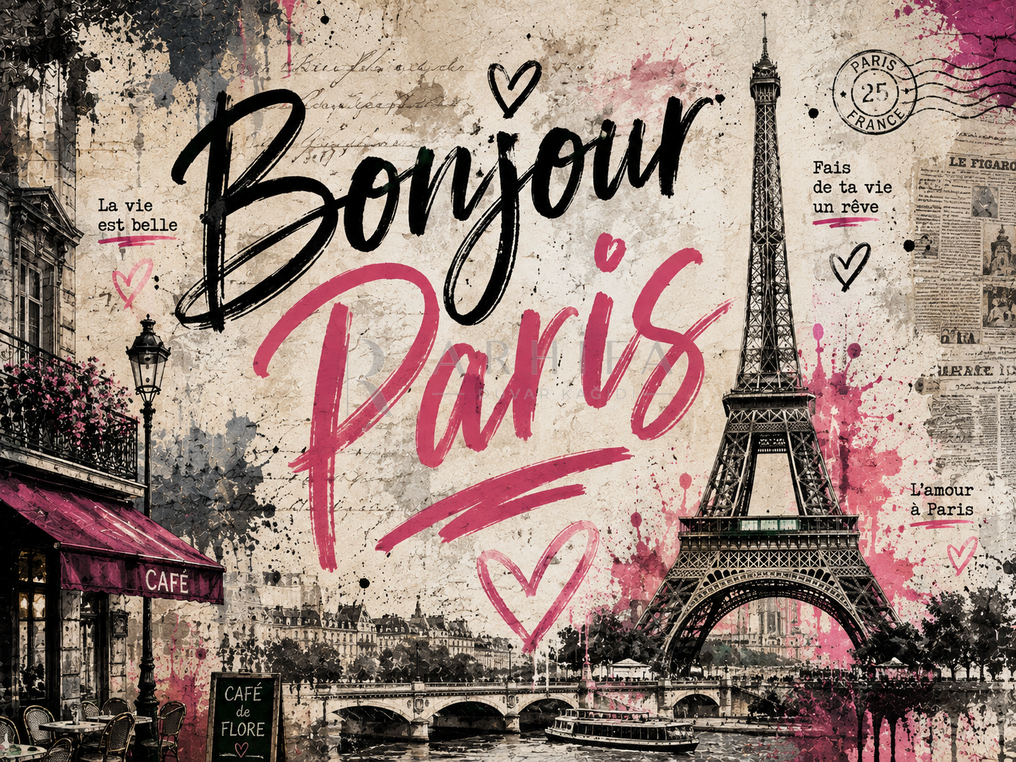 Bonjour Paris Duvar Kağıdı (C11-TT-001) – görsel 2
