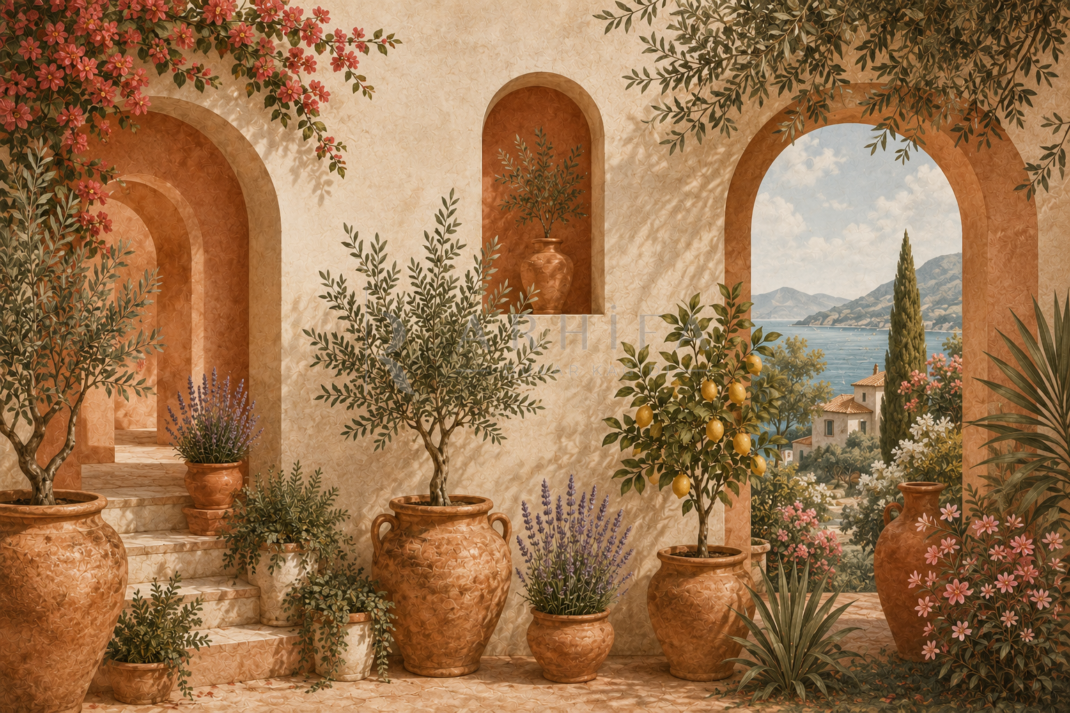 Mediterranean Garden — Kaynak Varyantı Duvar Kağıdı (C05-TT-002B) – görsel 2