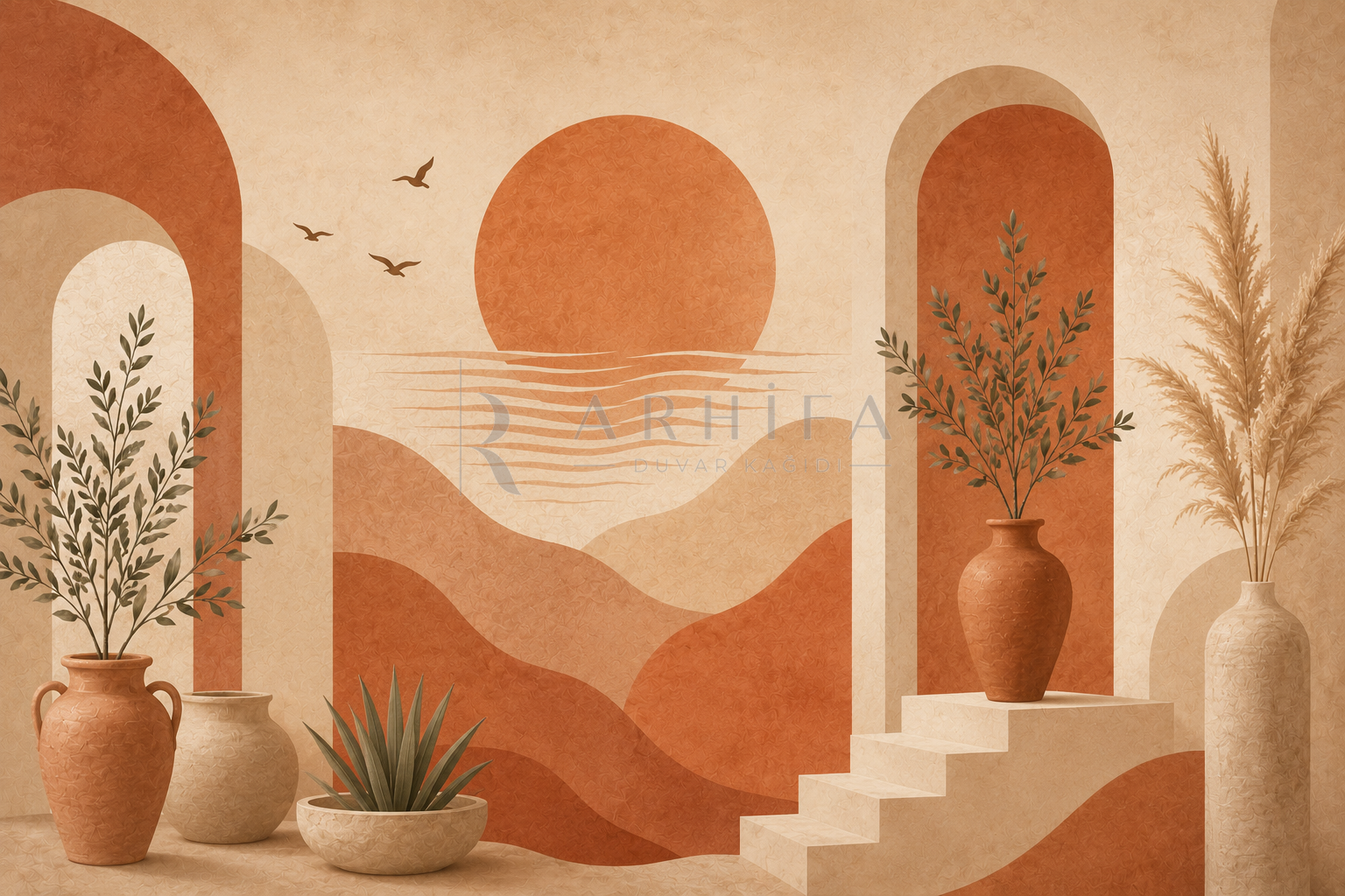 Boho Sunset — Kaynak Varyantı Duvar Kağıdı (C05-TT-003B) – görsel 2