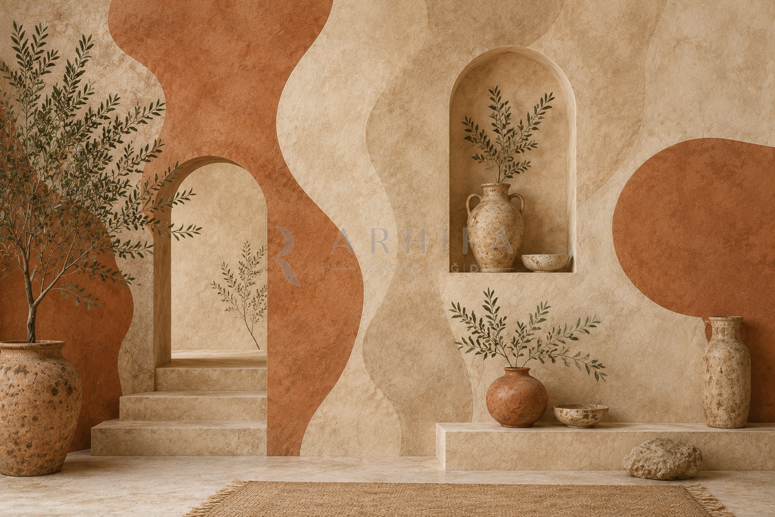 Wabi Terracotta — Kaynak Varyantı Duvar Kağıdı (C05-TT-007B) – görsel 2