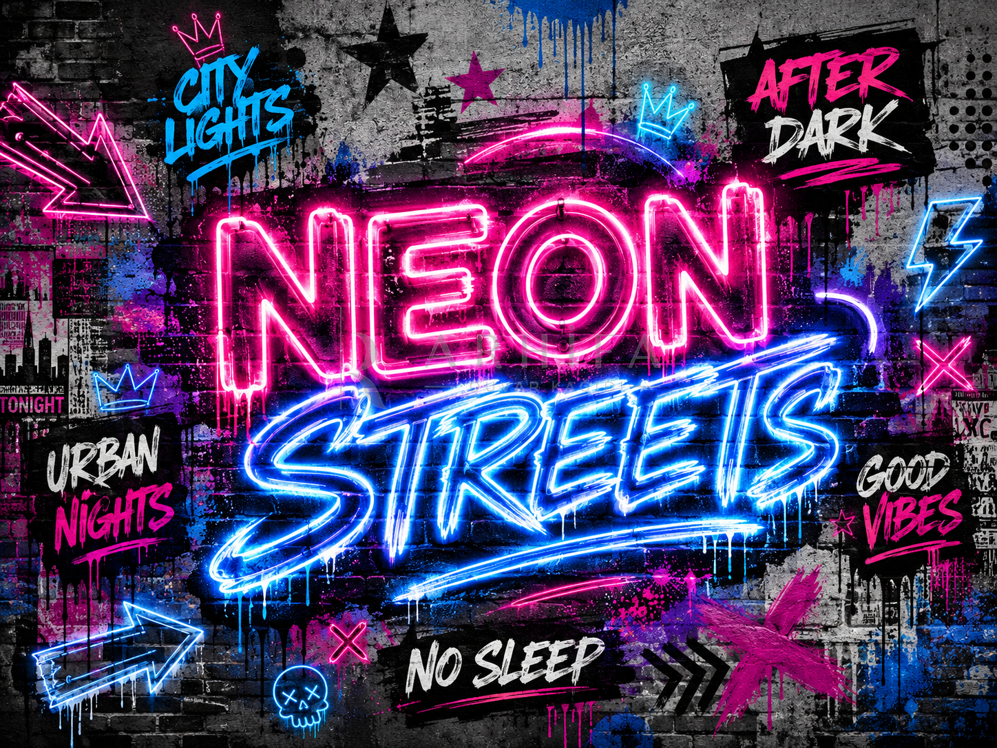 — Neon Streets Duvar Kağıdı (UG-002) – görsel 2
