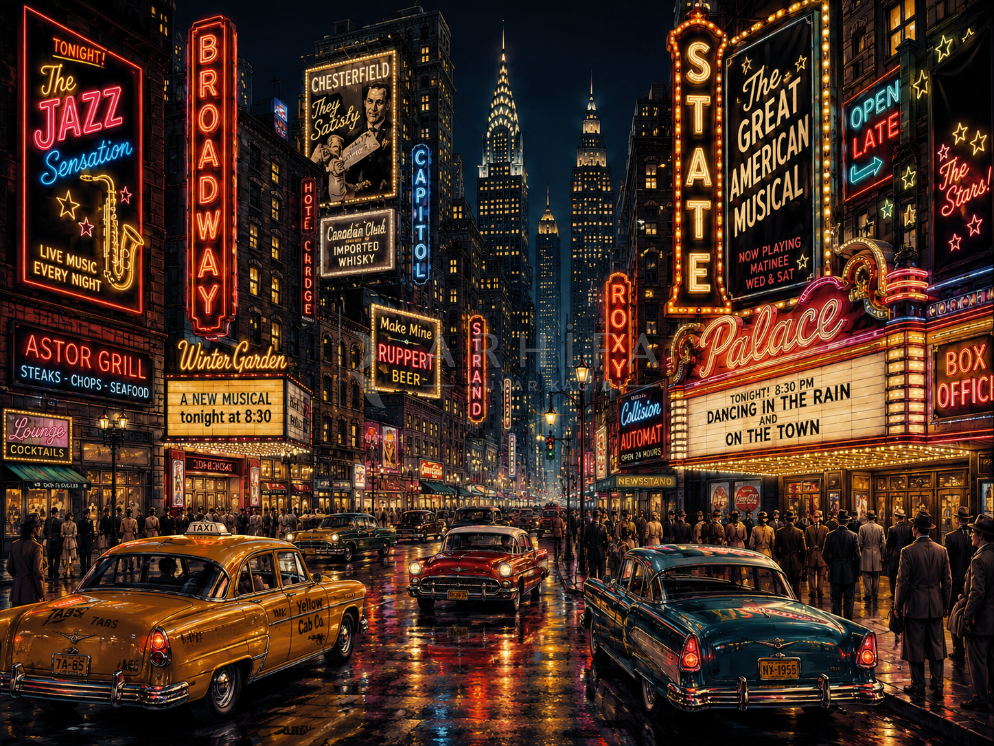 — Neon Broadway Duvar Kağıdı (VCN-001) – görsel 2