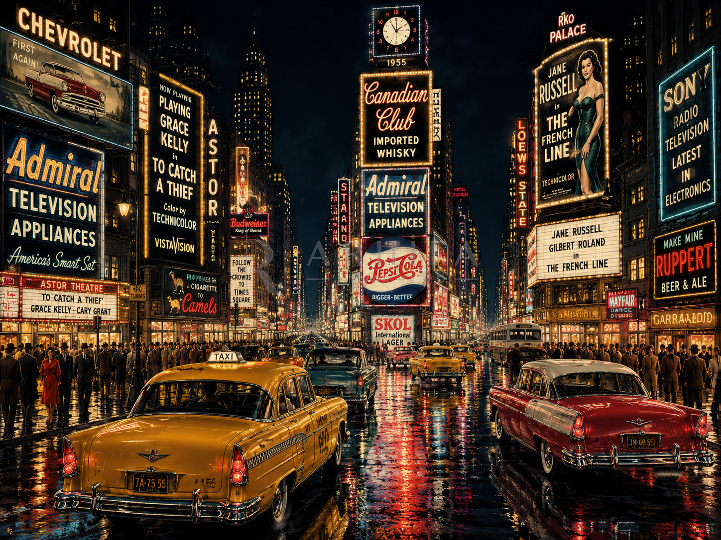— Times Square 1955 Duvar Kağıdı (VCN-002) – görsel 2