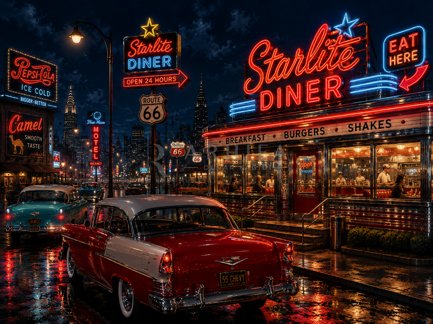 — American Diner Duvar Kağıdı (VCN-006) – görsel 2