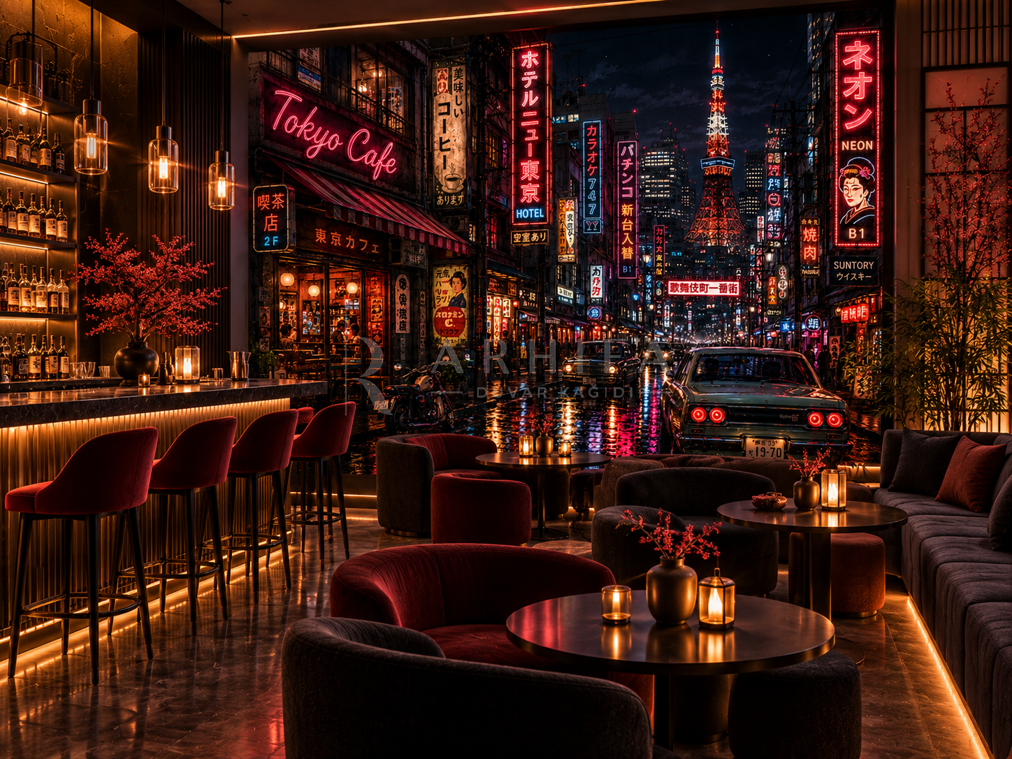 Tokyo Retro Nights - Özel Tasarım Duvar Kağıdı (VCN-014) – görsel 3
