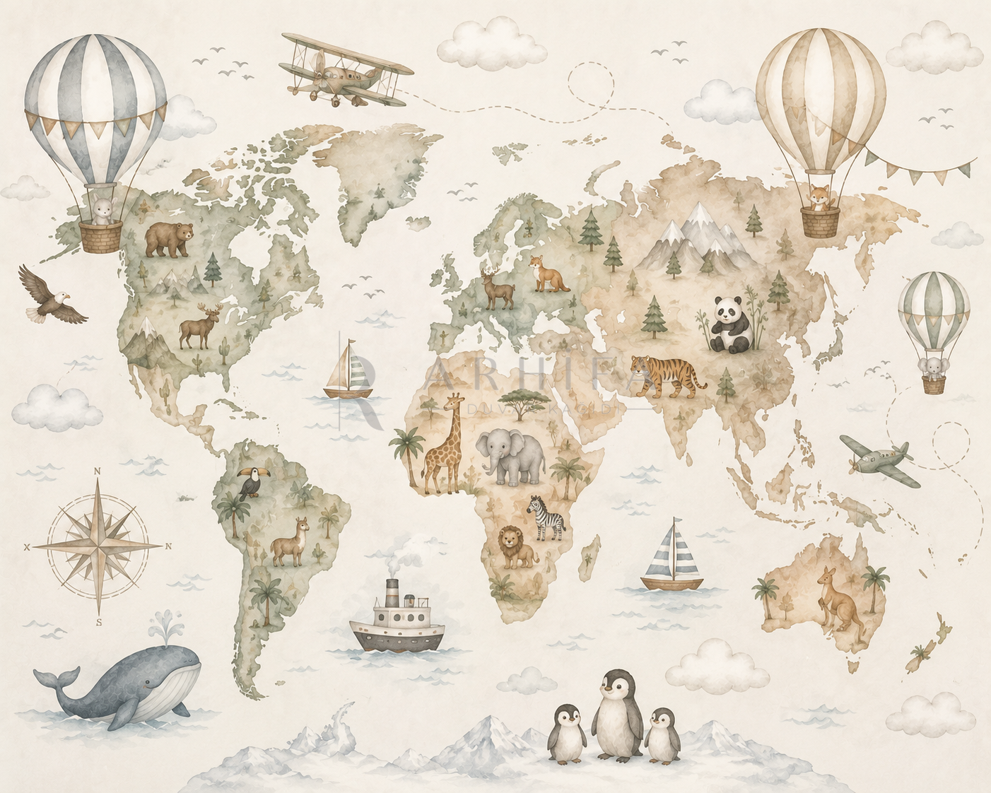 Around the World Duvar Kağıdı (WE-001) – görsel 2