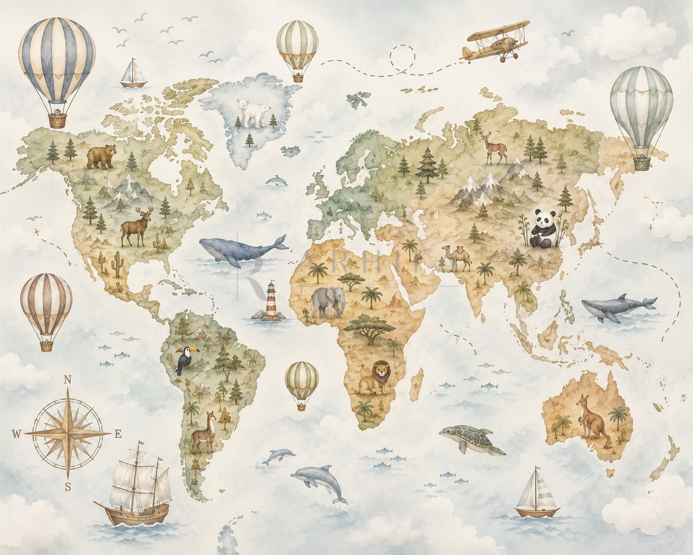 Adventure Map Duvar Kağıdı (WE-003) – görsel 2