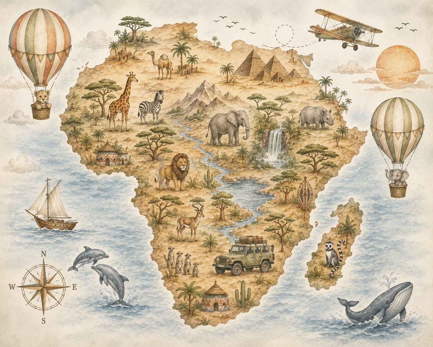 Around Africa Duvar Kağıdı (WE-006) – görsel 2
