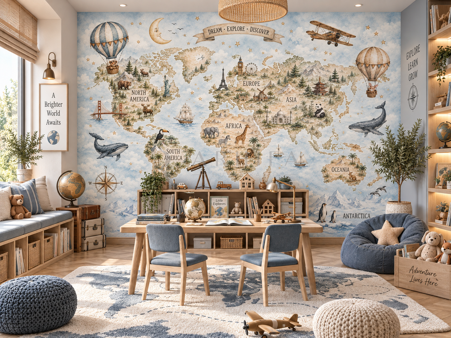 Dream World Map - Çocuk Odası Duvar Kağıdı (WE-010) – görsel 2