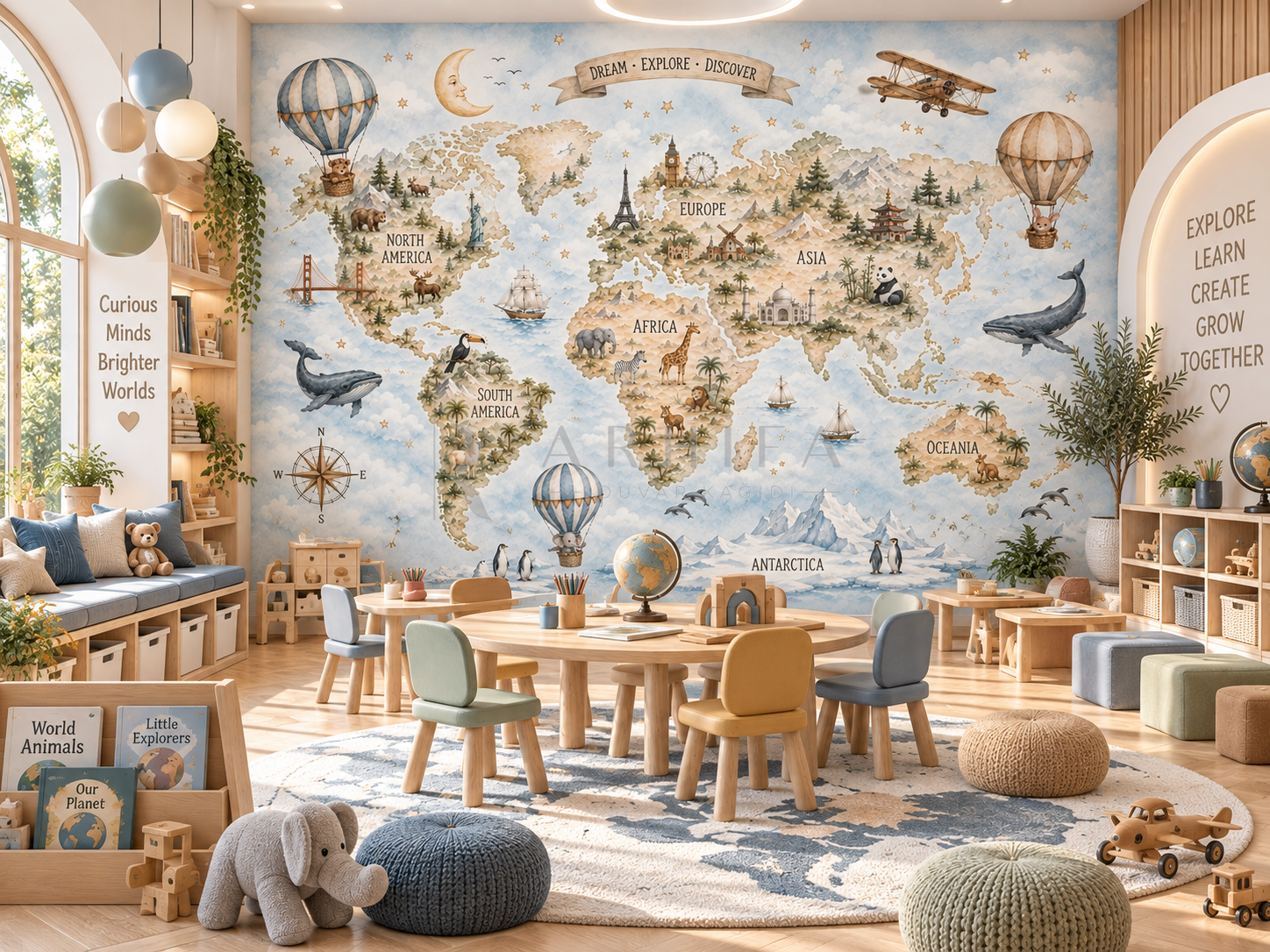 Dream World Map - Çocuk Odası Duvar Kağıdı (WE-010) – görsel 3