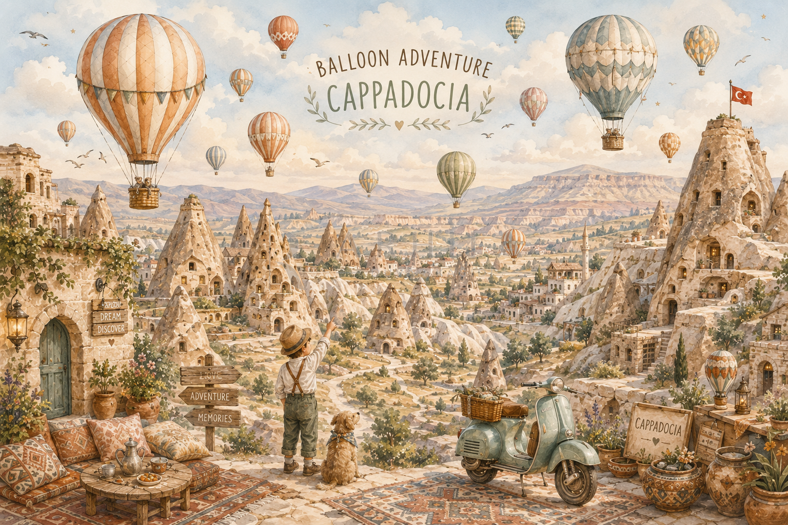Balon Macerası Kapadokya - Çocuk Odası Duvar Kağıdı (WE-015) – görsel 3