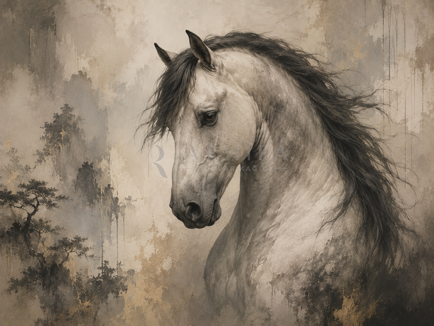 — Noble Horse Portrait Duvar Kağıdı (WL-007) – görsel 2