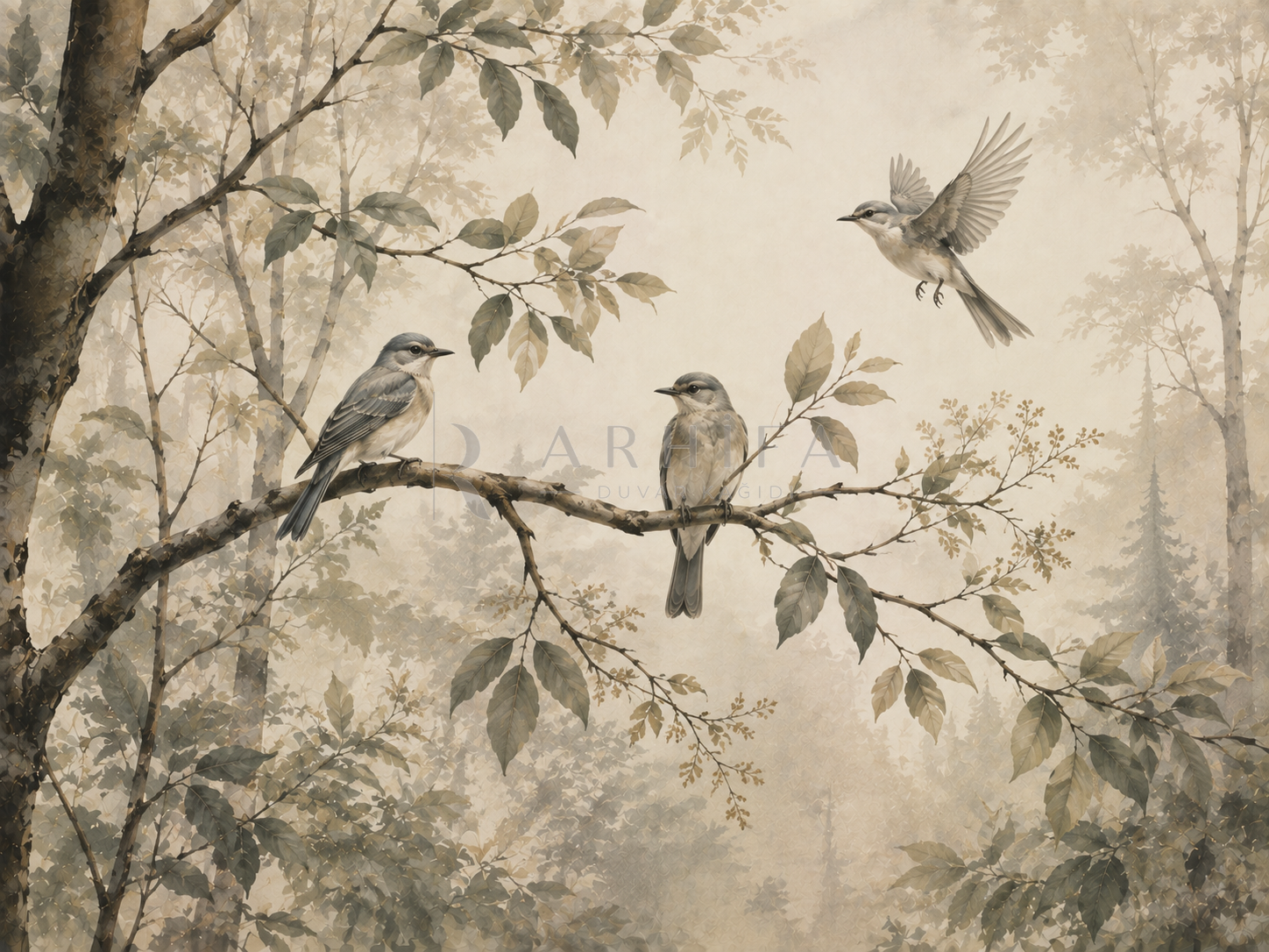 — Woodland Birds Duvar Kağıdı (WL-008) – görsel 2