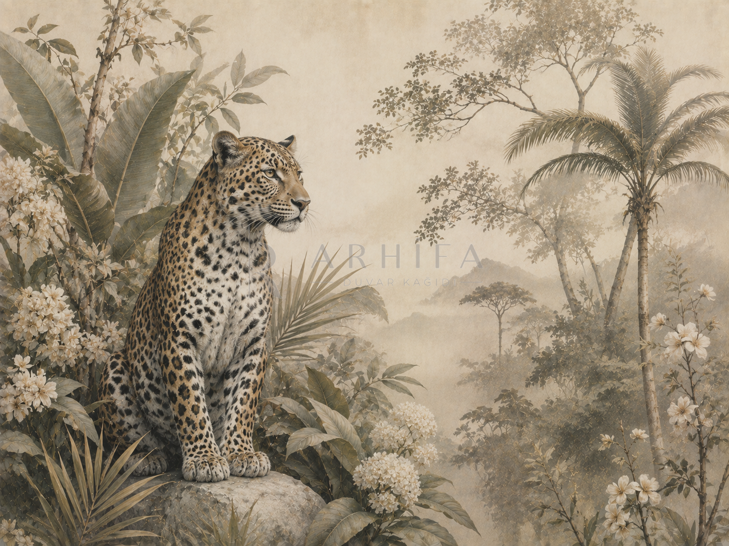 — Leopard Garden Duvar Kağıdı (WL-010) – görsel 2