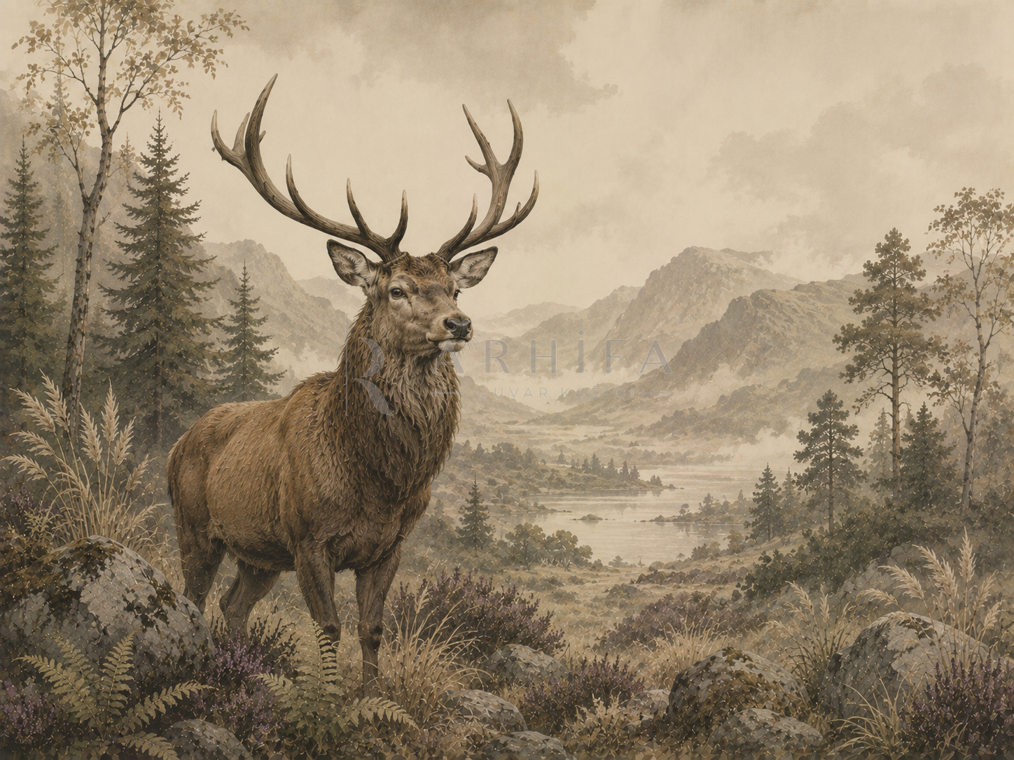 — Highland Stag Duvar Kağıdı (WL-011) – görsel 2