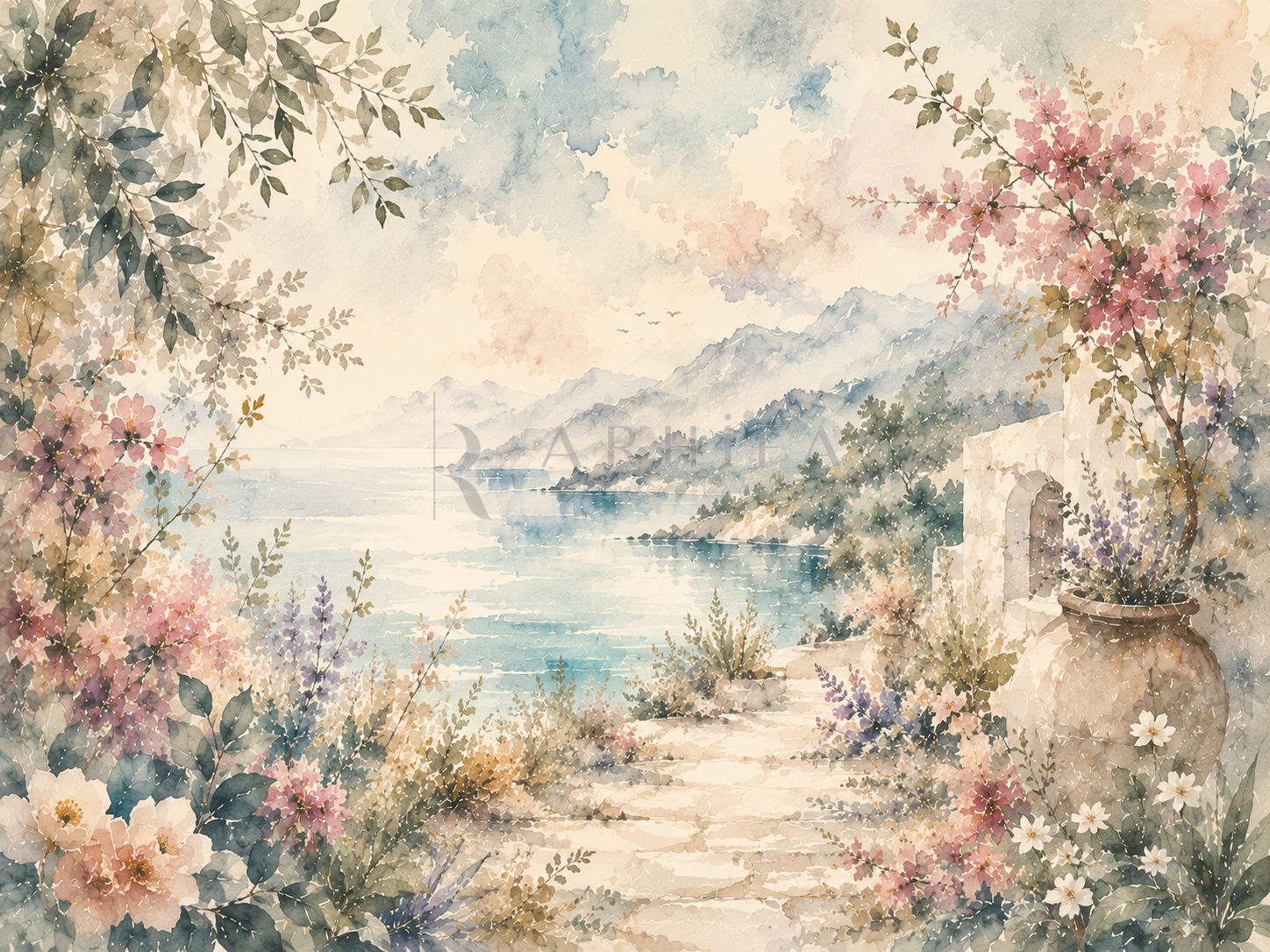 — Watercolor Escape Duvar Kağıdı (WM-007) – görsel 2