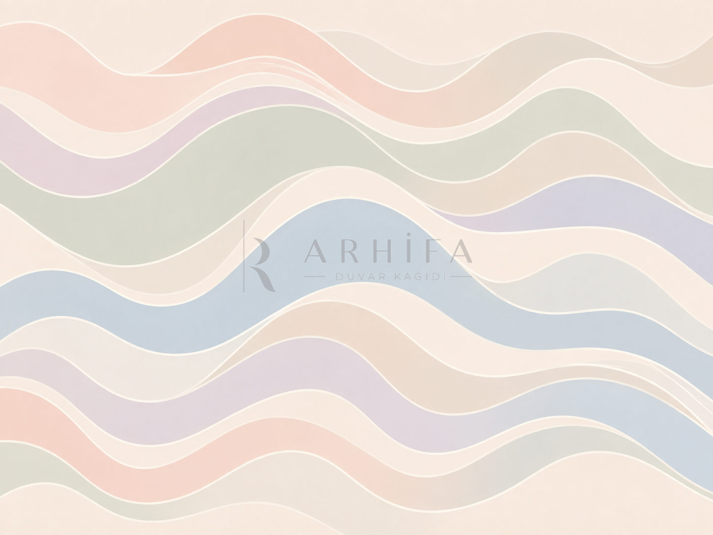 Pastel Ripple - Özel Tasarım Duvar Kağıdı (WV-003) – görsel 4