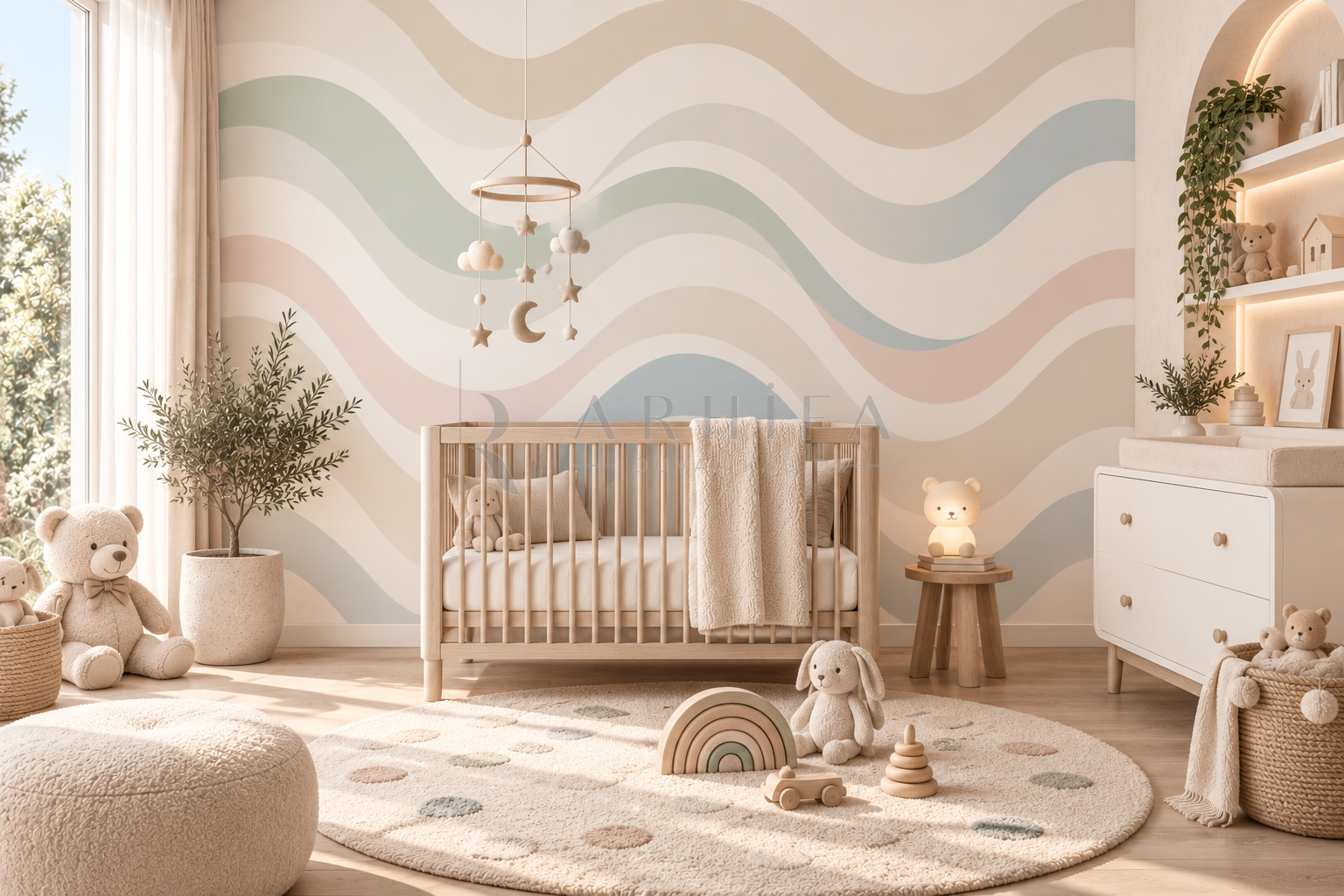 Gentle Curve - Özel Tasarım Duvar Kağıdı (WV-004) görsel