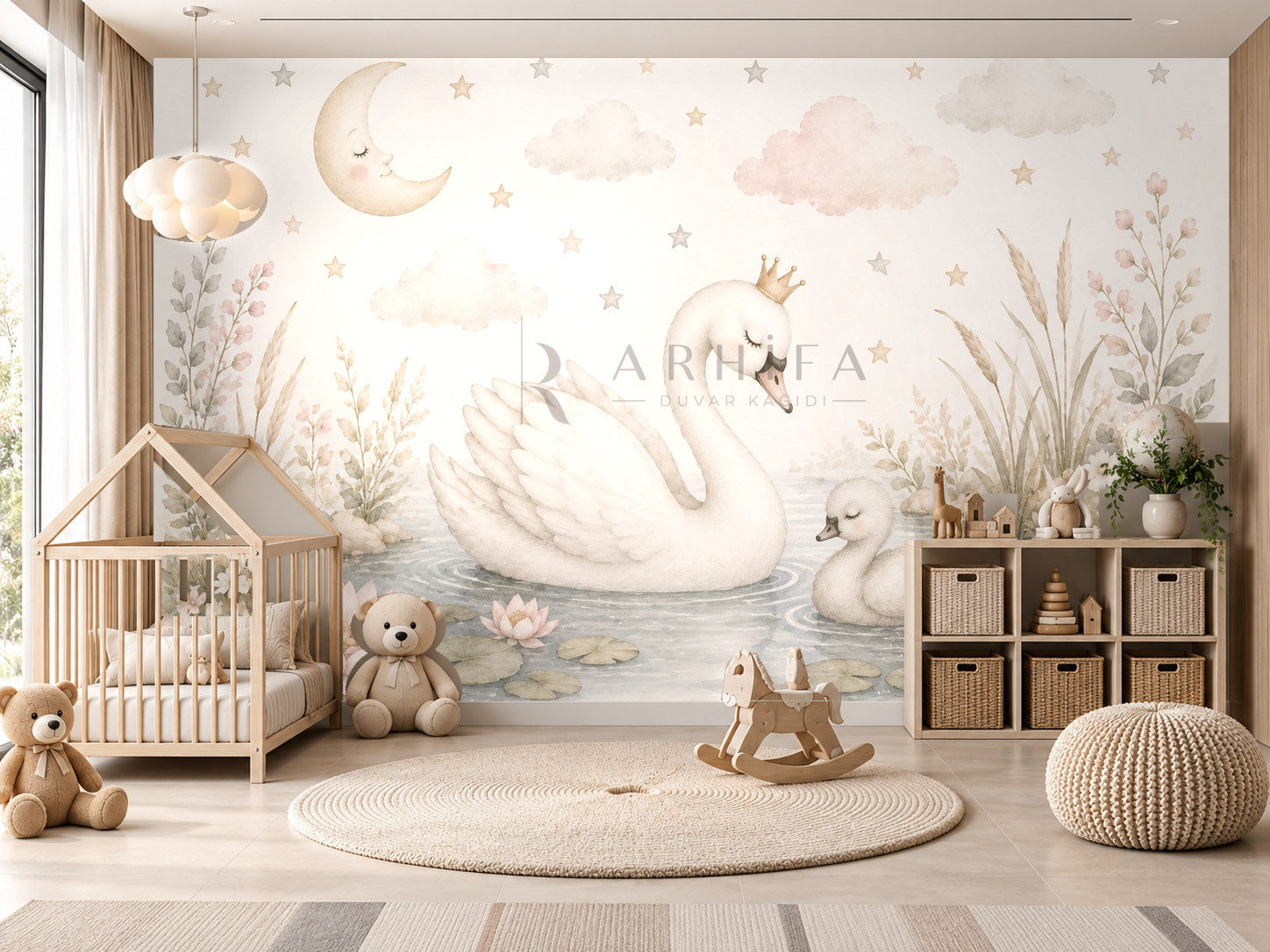 Little Swan - Çocuk Odası Duvar Kağıdı (BD-011)