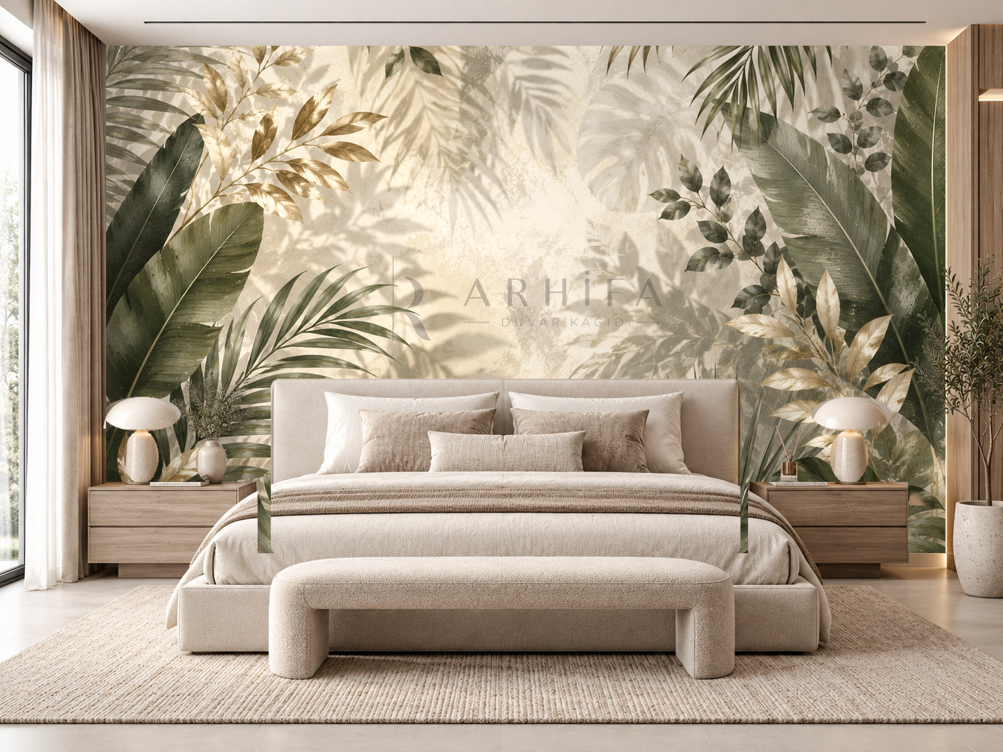 — Botanical Shadow Duvar Kağıdı (BL-009) – görsel 1