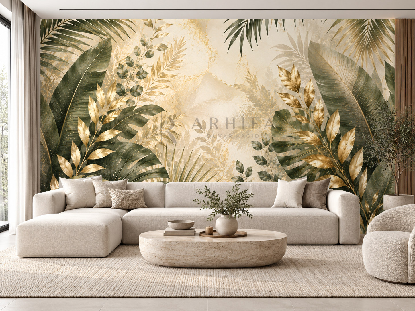 — Golden Botanica Duvar Kağıdı (BL-012) – görsel 1