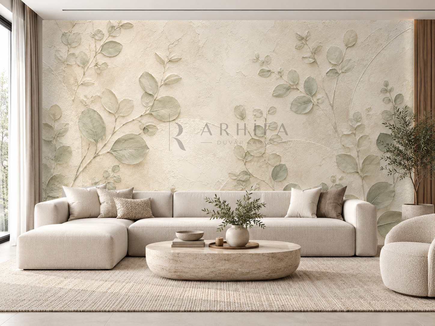 — Eucalyptus Relief Duvar Kağıdı (BR-001) – görsel 1