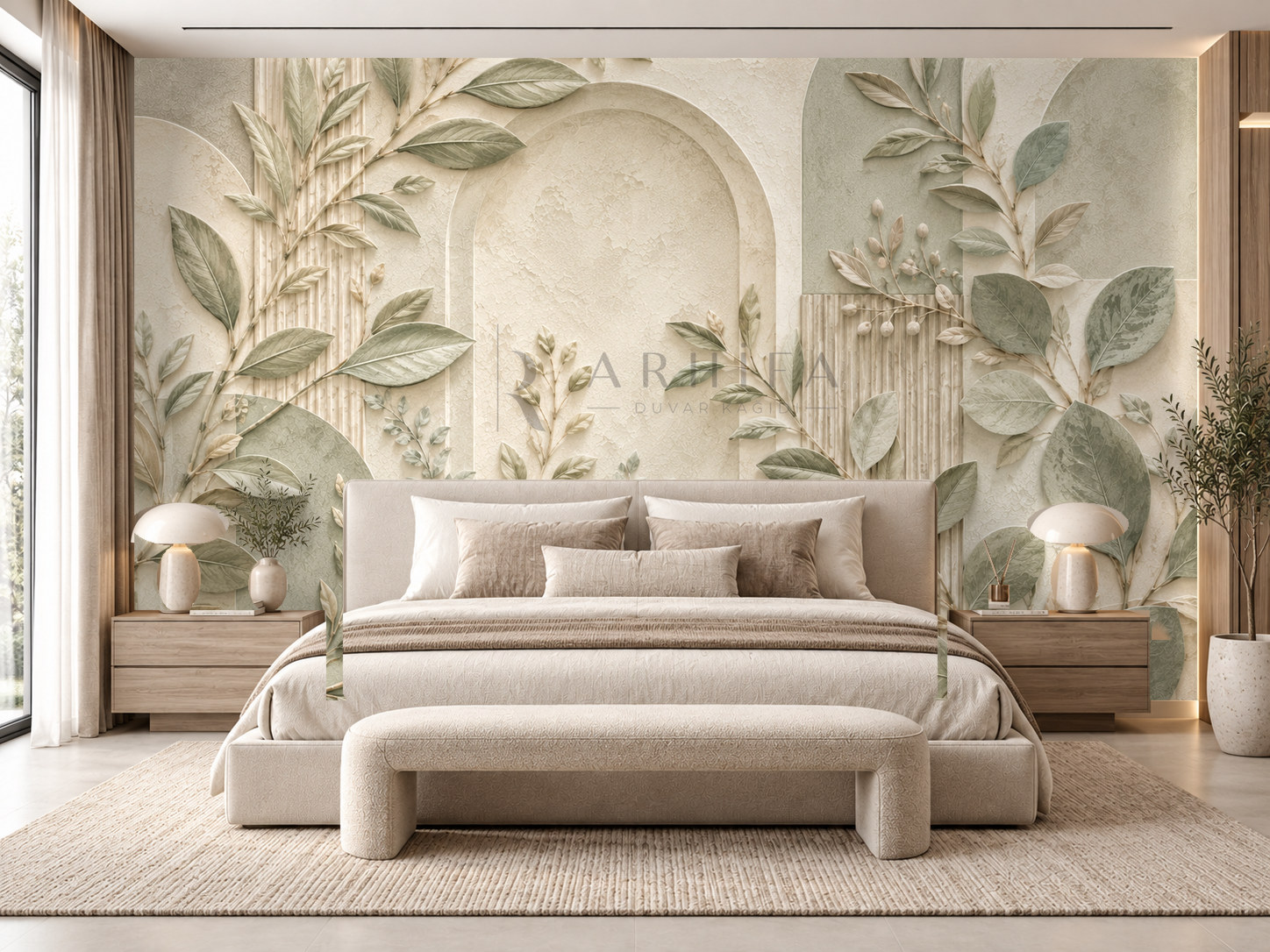 — Carved Foliage Duvar Kağıdı (BR-008) – görsel 1