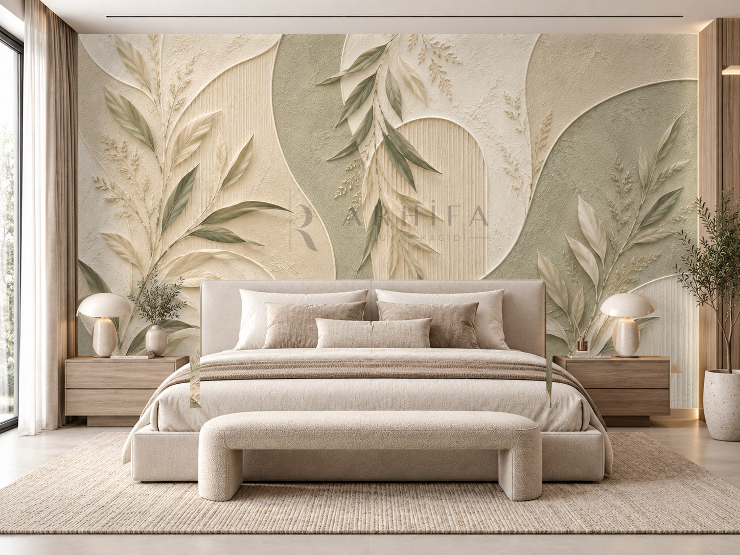 — Organic Foliage Duvar Kağıdı (BR-014) – görsel 1