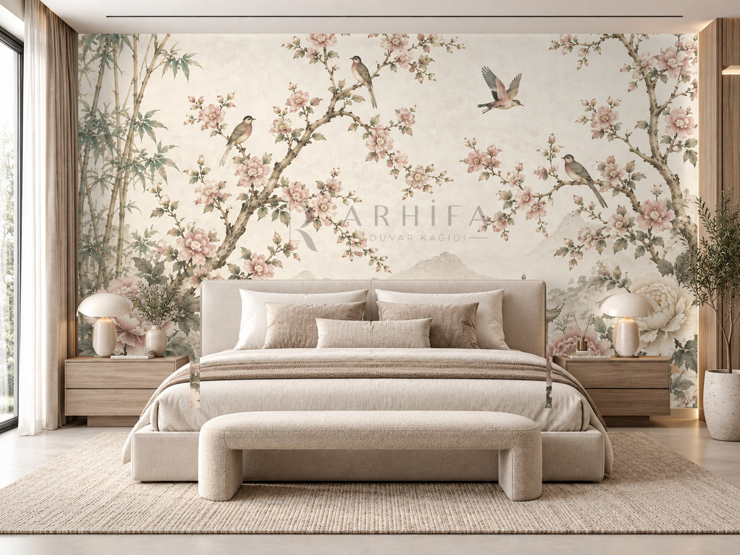— Blossom Birds Duvar Kağıdı (CH-003) – görsel 1